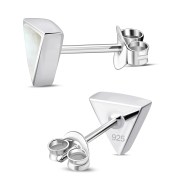 Mother of Pearl Triangle Silver Earrings - e348